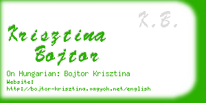 krisztina bojtor business card